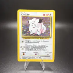 ERROR Pokemon Clefairy Rare Base Set 5/102 Vintage 1999 Card **HOLO BLEED** - Image 1