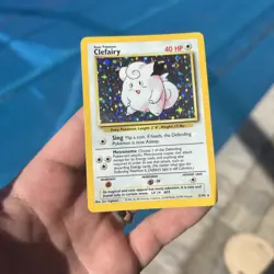 ERROR Pokemon Clefairy Rare Base Set 5/102 Vintage 1999 Card **HOLO BLEED** - Image 5