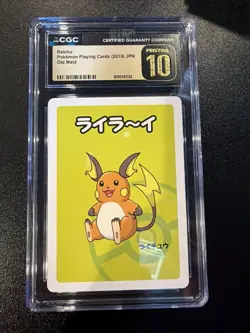 Raichu Pokemon Playing Cards (2019) JPN Old Maid Pokemon Card CGC PRISTINE 10 - Image 1