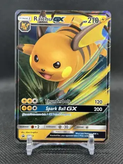 Pokemon TCG Raichu GX Black Star Promo SM213 Holo Card NM Condition - Image 1