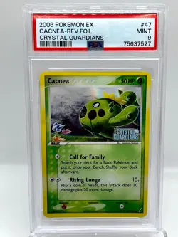 Cacnea 47/100 EX Crystal Guardians Reverse Holo Pokemon Card PSA 9 MINT - Image 1