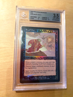 MTG Foil Snuff Out Mercadian Masques Beckett Graded 3.5 Very Good+ - Image 1