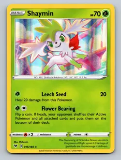 Shaymin 015/185 Holo Rare Vivid Voltage Pokemon Holo Near Mint - Image 1