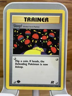 Pokemon TCG Sleep! 79/82 1st Edition Team Rocket NM Thick Stamp error - Image 1