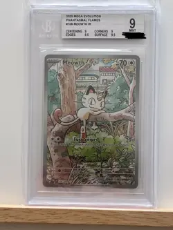 Pokemon Phantasmal Flames #106 Meowth IR BECKETT 9 - Image 1