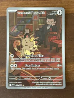 Pokemon TCG Team Rocket's Meowth 203/182 SV10 Destined Rivals - Image 1