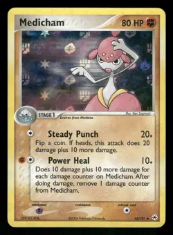 Pokemon Medicham Uncommon Hidden Legends 42/101 LP Reverse Holofoil - Image 1