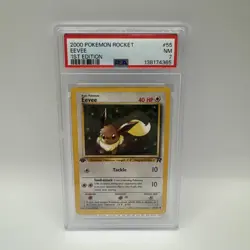 2000 Pokemon Team Rocket #55 Eevee 1st Edition PSA 7 - Image 1