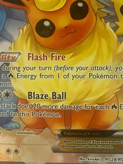 Pokemon Flareon EX Full Art Generations Radiant Collection Holo RC28/RC32 - Image 4