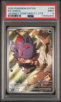 N's Zorua #189 Pokemon Center PSA 9 - 2024 Pokemon SV Promos Journey - Image 1