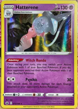 Hatterene Holo Rare - 073/198 - Chilling Reign Pokemon 2021 - Image 1