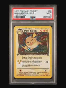 2000 POKEMON ROCKET 1ST EDITION #83 DARK RAICHU-HOLO PSA 9 SWIRL - Image 1