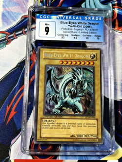 Yugioh Blue-Eyes White Dragon FL1-EN001 CGC 9 Secret Two 10 Subgrades PSA CLEAN - Image 2