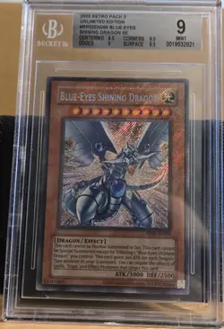 Blue-Eyes Shining Dragon Foil Retro Pack 2 Unlimited Beckett Graded - Image 1