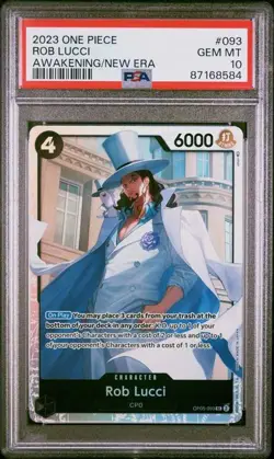 2023 One Piece ROB LUCCI #093 Awakening of the New Era PSA 10 GEM MINT - Image 1