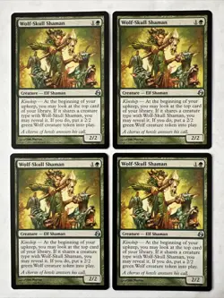 4x MTG Wolf-Skull Shaman, Light Play, English Morningtide - Image 1