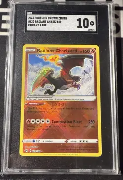 2023 POKEMON CROWN ZENITH #020 RADIANT CHARIZARD RADIANT RARE SGC 10 - Image 1