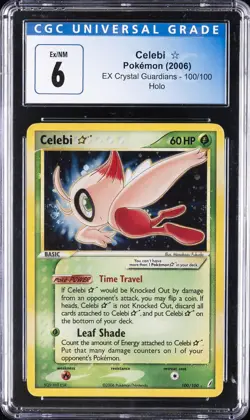 2006 POKEMON EX CRYSTAL GUARDIANS HOLO #100 CELEBI CGC 6 - Image 1
