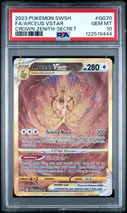 2023 Pokemon Arceus VSTAR GG70 Full Art SR Crown Zenith GEM MINT PSA 10 - Image 1