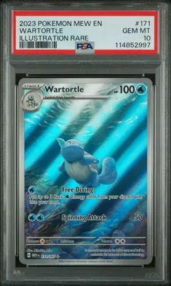 2023 POKEMON MEW EN-151 ILLUSTRATION RARE #171 WARTORTLE PSA 10 - Image 1