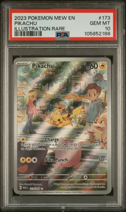 2023 POKEMON MEW EN-151 ILLUSTRATION RARE #173 PIKACHU PSA 10 - Image 1