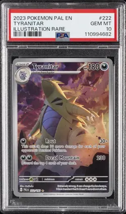 2023 POKEMON PAL EN-PALDEA EVOLVED ILLUSTRATION RARE #222 TYRANITAR PSA 10 - Image 1