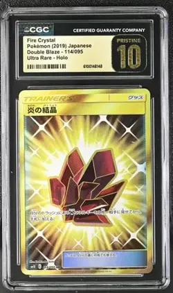 2019 Pokemon Sun Moon Japanese Fire Crystal Full Art Double Blaze 114/095 CGC 10 - Image 1