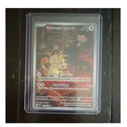 Pokemon TCG Team Rocket's Meowth Illustration Rare Holo 203/182 Sv10 70 HP Basic - Image 1