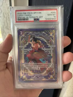 2025 One Piece A Fist of Divine Speed Special Alt Art #005 Luffy-Tarou PSA 10 - Image 1