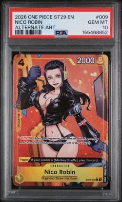 2026 ONE PIECE STARTER DECK ST29-EGGHEAD ALTERNATE ART #009 NICO ROBIN PSA 10 - Image 1