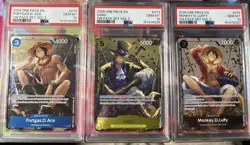 2026 One Piece Tin Pack Vol. 2 Sequential PSA 10 Promo Set - Ace, Sabo, Luffy - Image 1
