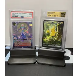 Disney Lorcana Elsa Enchanted & Pokemon Pikachu EX Graded Holo Card Lot - Image 1