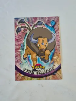 Tauros #128 Topps Blue Logo Trading Cards Series 3 Pokemon Non-Holo Near Mint - Image 1