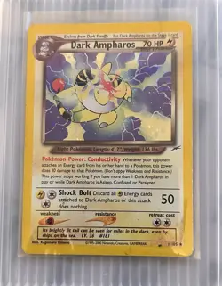 Pokemon Dark Ampharos TCG Neo Destiny Card 1/105 Unlimited Holo Rare - Image 1