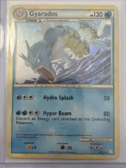 2010 Pokemon Gyarados Cracked Ice Holo Card 4/123 Hydro Splash Hyper Beam - Image 1