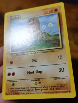 Diglett 47/102 Sideways Fighting Symbol Error Base Set Misprint Pokemon Card LP - Image 3