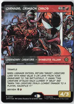 Carnage Crimson Chaos Borderless 227 Marvel's Spider-Man MTG Foil NM - Image 1