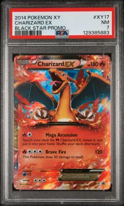 2014 POKEMON XY BLACK STAR PROMO CHARIZARD EX #XY17 PSA 7 NM - Image 1