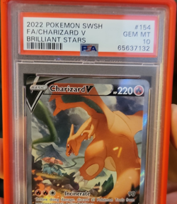 Pokemon Charizard V Full Art Ultra Rare Brilliant Stars 154/172 PSA 10 - Image 1
