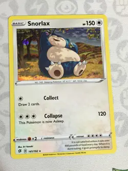 D434 POKEMON TCG REBEL CLASH SNORLAX #141 HOLO NM RARE - Image 1