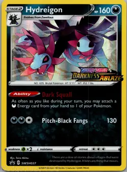 Hydreigon SWSH037 Promo SWSH Black Star Pokemon NM - Image 1