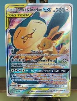 Eevee & Snorlax GX SM169 TAG TEAM GX Promo Holo English Pokemon TCG 270 HP - Image 2