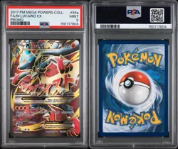 2017 POKEMON MEGA POWERS COLLECTION PROMO #55A FULL ART/M LUCARIO EX PSA 9 - Image 3