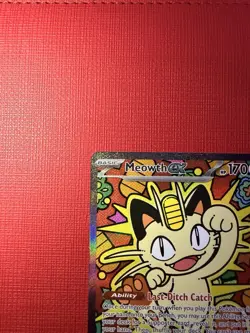 Pokemon TCG Meowth EX SIR Art Holo 121/088 POR - Image 3