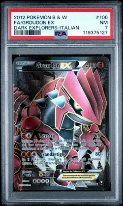 Pokemon Groudon EX Dark Explorers ITALIAN Full Art #106 PSA 7 - Image 1