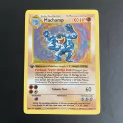 Machamp 8/102 Pokemon TCG Base Set Holo Shadowless 1st Edition - Image 1