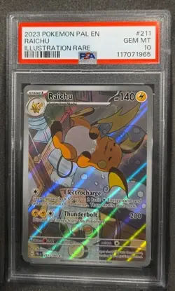 POKEMON RAICHU ILLUSTRATION RARE 211 PALDEA EVOLVED #211 GRADED PSA 10 GEM MINT - Image 1