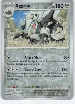Aggron 122/167 Uncommon Reverse Holo SV06: Twilight Masquerade NM Pokemon - Image 1