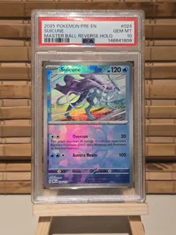 Suicune (Master Ball Holo) 024 - PSA 10 - PRE EN Prismatic Evolutions Pokemon - Image 1