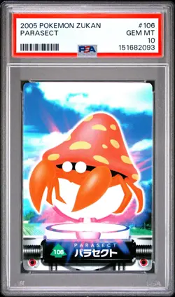PSA 10 2026 CERT POP 4 PARASECT 2005 CARDDASS POKEMON ZUKAN CARD #106 - Image 1